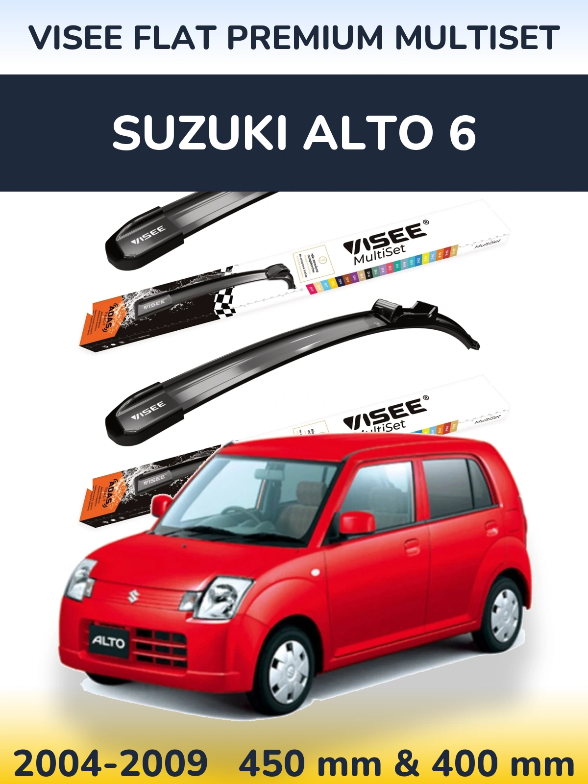 Ștergătoare VISEE FLAT PREMIUM MultiSet pentru Suzuki Alto 6