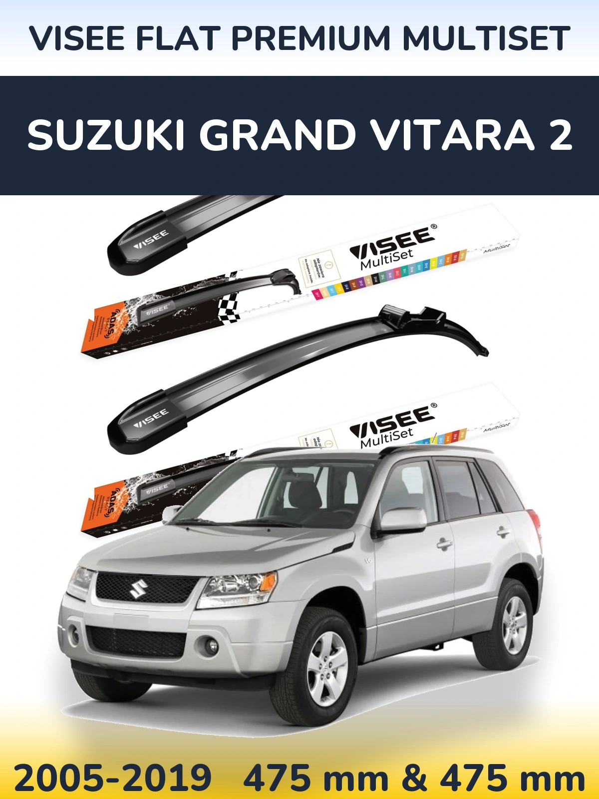 Ștergătoare VISEE FLAT PREMIUM MultiSet pentru Suzuki Grand Vitara 2
