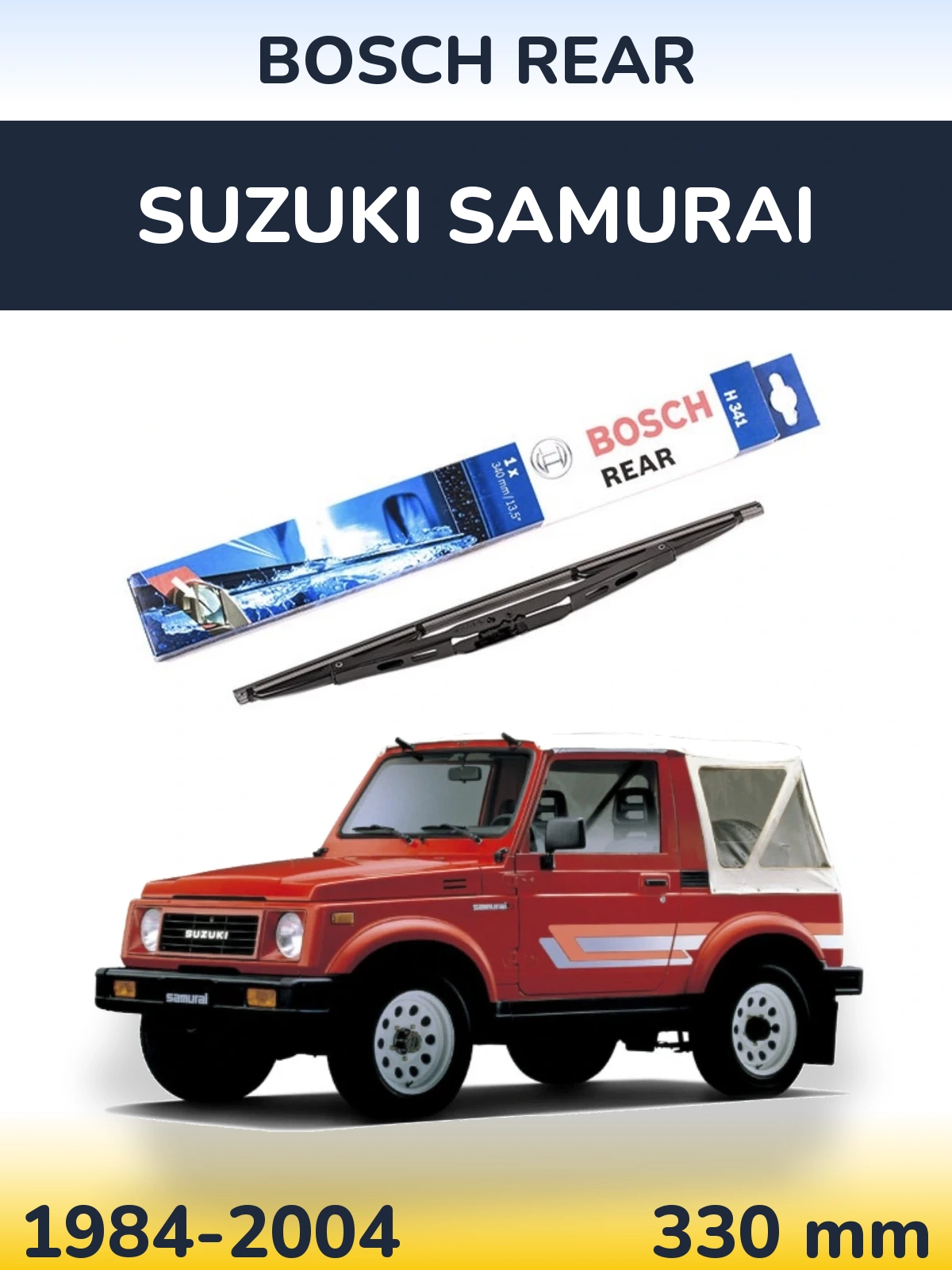 Rear wiper blade BOSCH Rear 340 mm for Suzuki Samurai 1984-2004