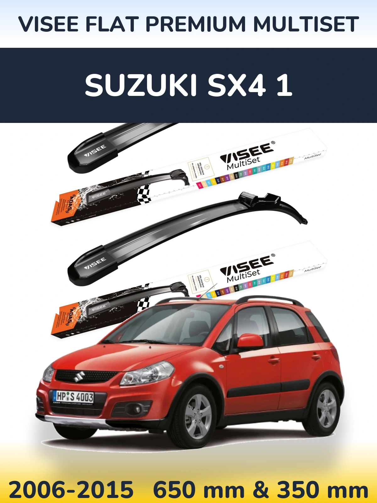 Ștergătoare VISEE FLAT PREMIUM MultiSet pentru Suzuki SX4 1