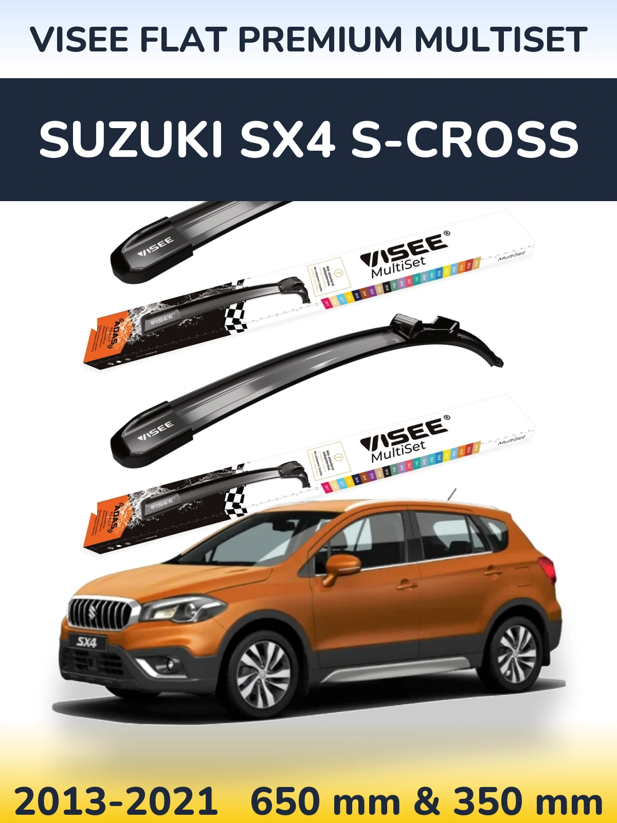 Ștergătoare VISEE FLAT PREMIUM MultiSet pentru Suzuki SX4 S-Cross