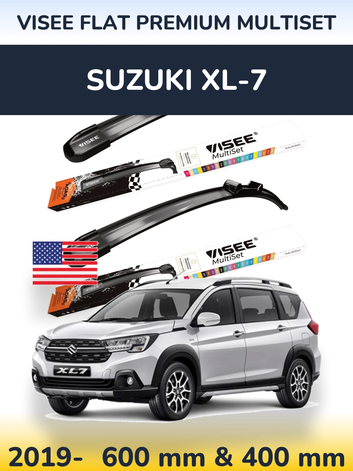 Ștergătoare VISEE FLAT PREMIUM MultiSet pentru Suzuki XL-7