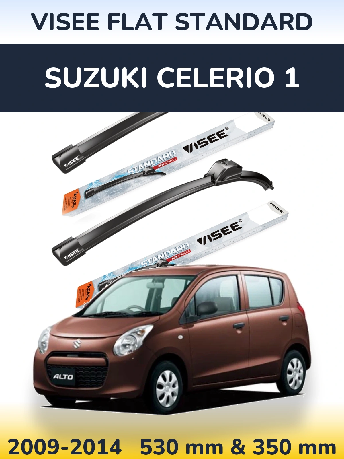 Ștergătoare VISEE FLAT STANDARD pentru Suzuki Celerio 1