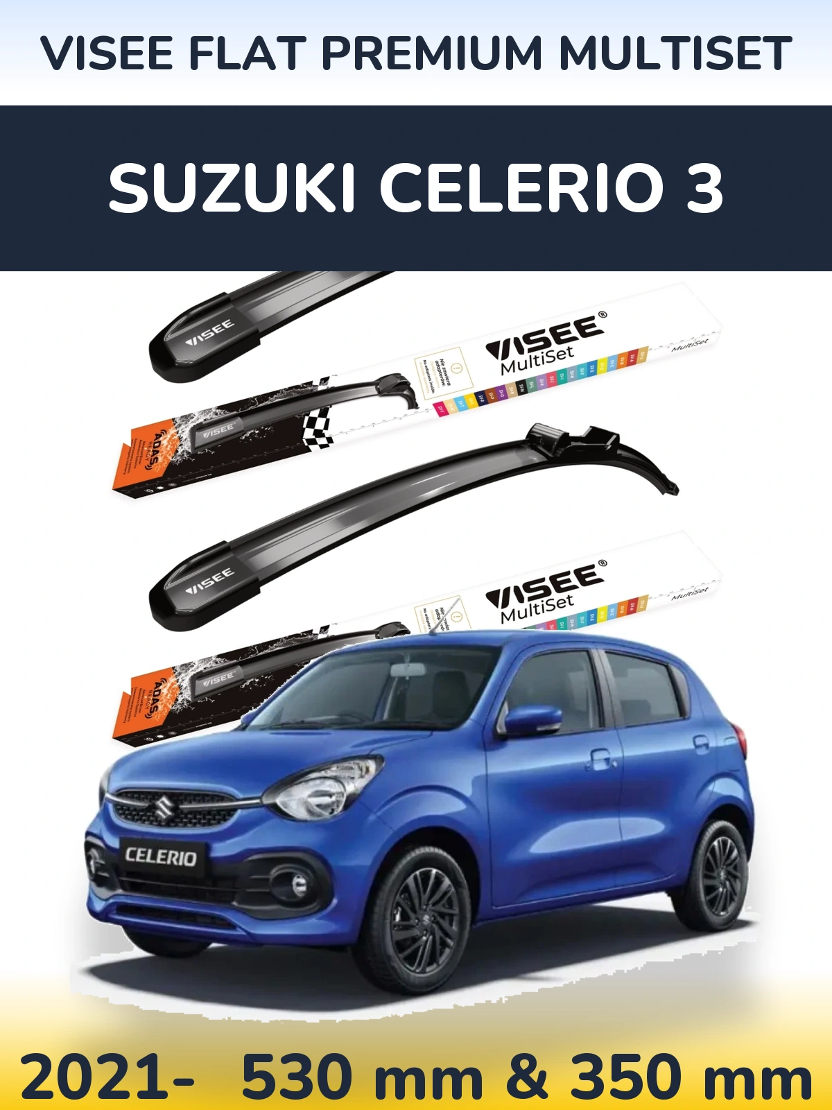 Ștergătoare VISEE FLAT PREMIUM MultiSet pentru Suzuki Celerio 3