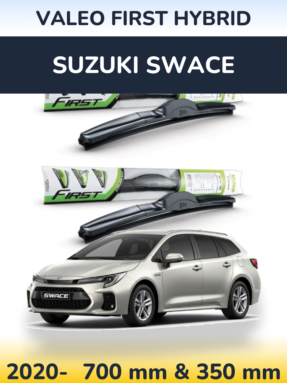 Комплект передних дворников Valeo First Hybrid 700 & 350 мм для Suzuki Swace 2020-2026