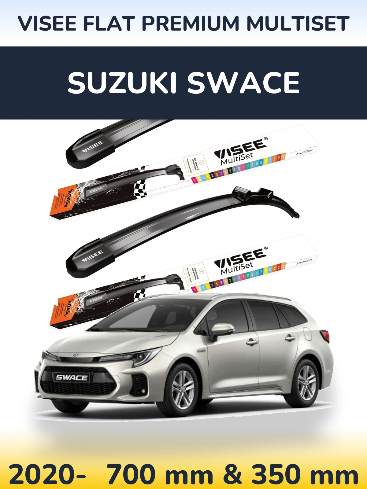 Ștergătoare VISEE FLAT PREMIUM MultiSet pentru Suzuki Swace