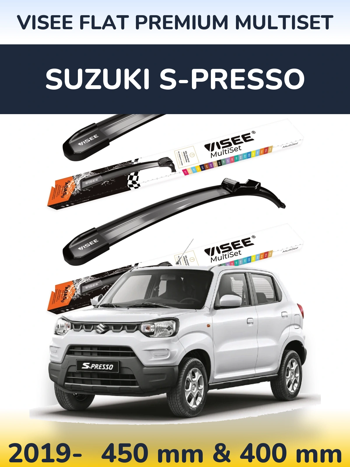 Ștergătoare VISEE FLAT PREMIUM MultiSet pentru Suzuki S-Presso