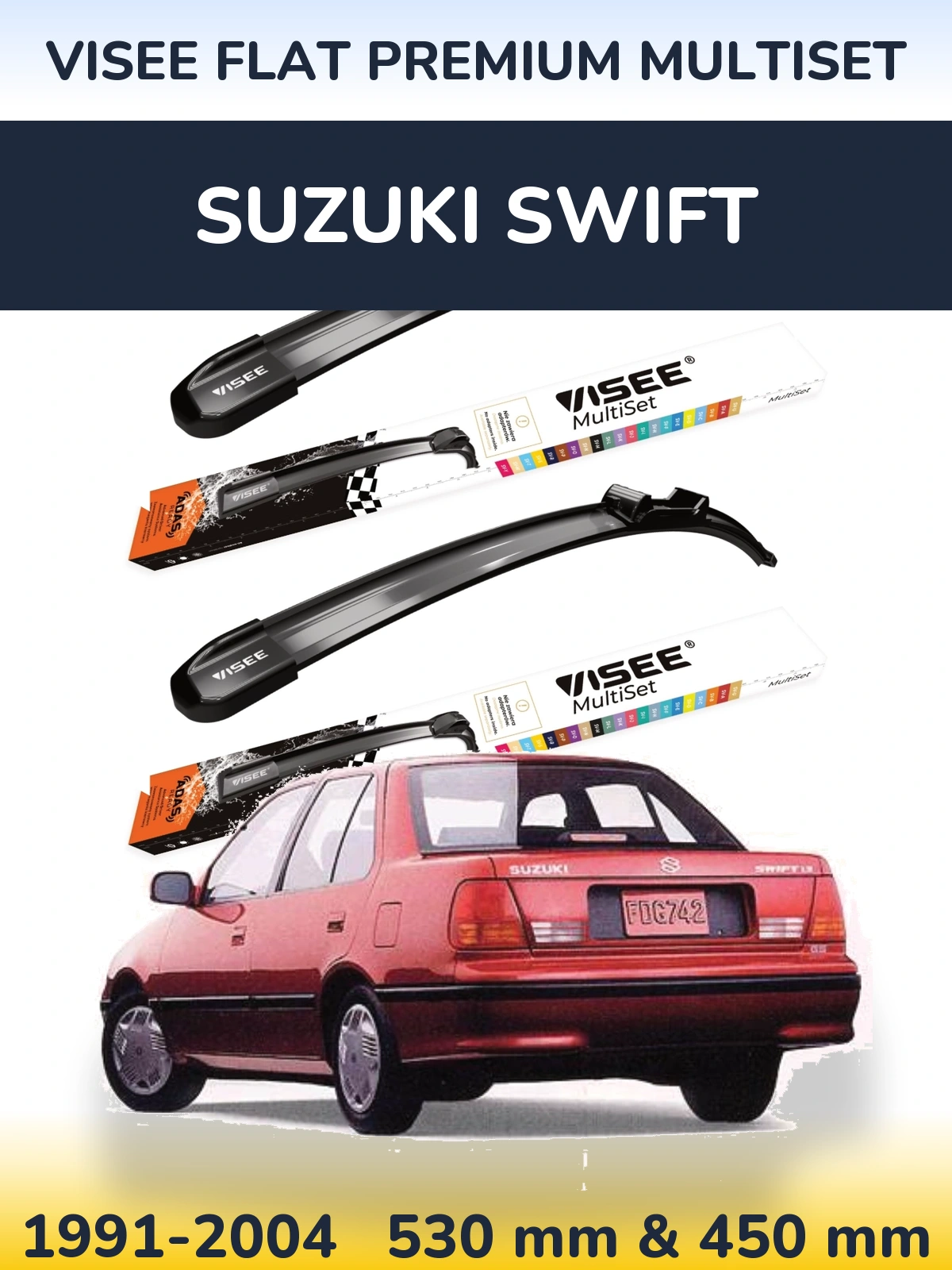 Ștergătoare VISEE FLAT PREMIUM MultiSet pentru Suzuki Swift