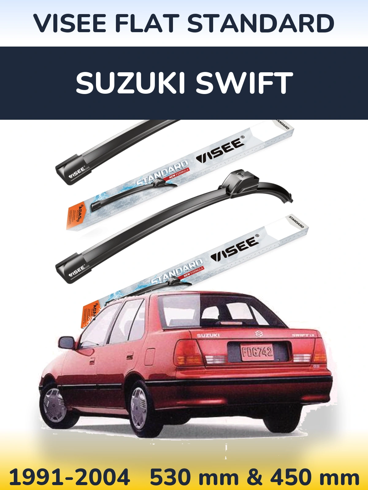 Ștergătoare VISEE FLAT STANDARD pentru Suzuki Swift