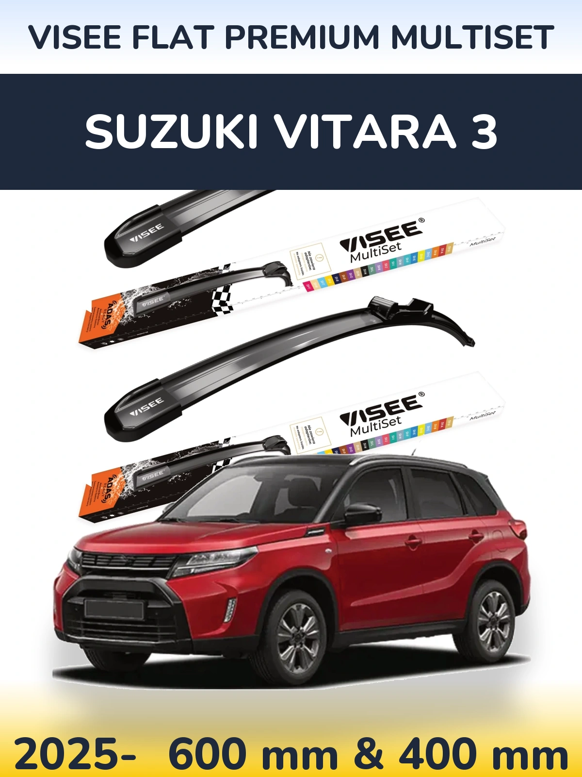 Ștergătoare VISEE FLAT PREMIUM MultiSet pentru Suzuki Vitara 3