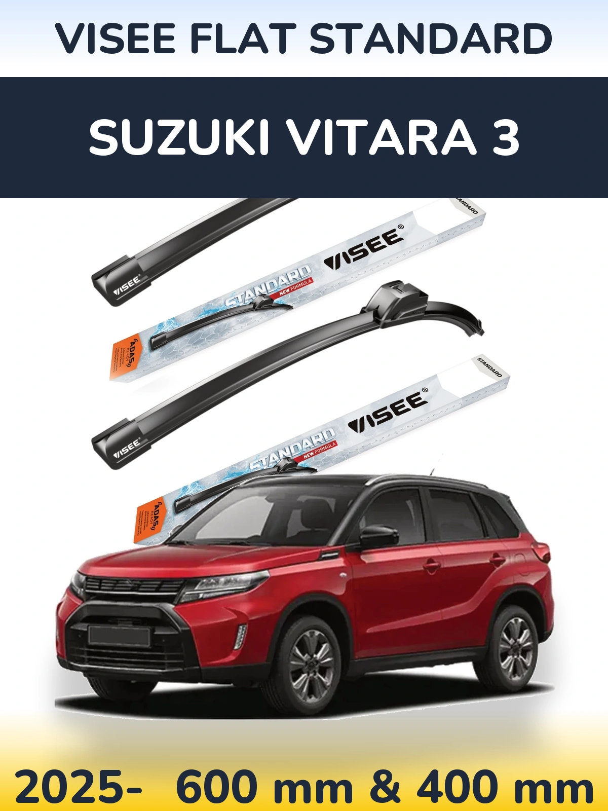 Ștergătoare VISEE FLAT STANDARD pentru Suzuki Vitara 3