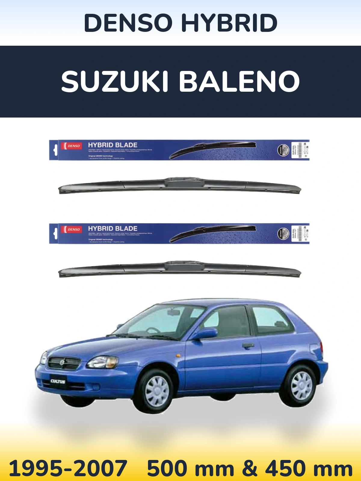 Ștergătoare Denso Hybrid pentru Suzuki Baleno