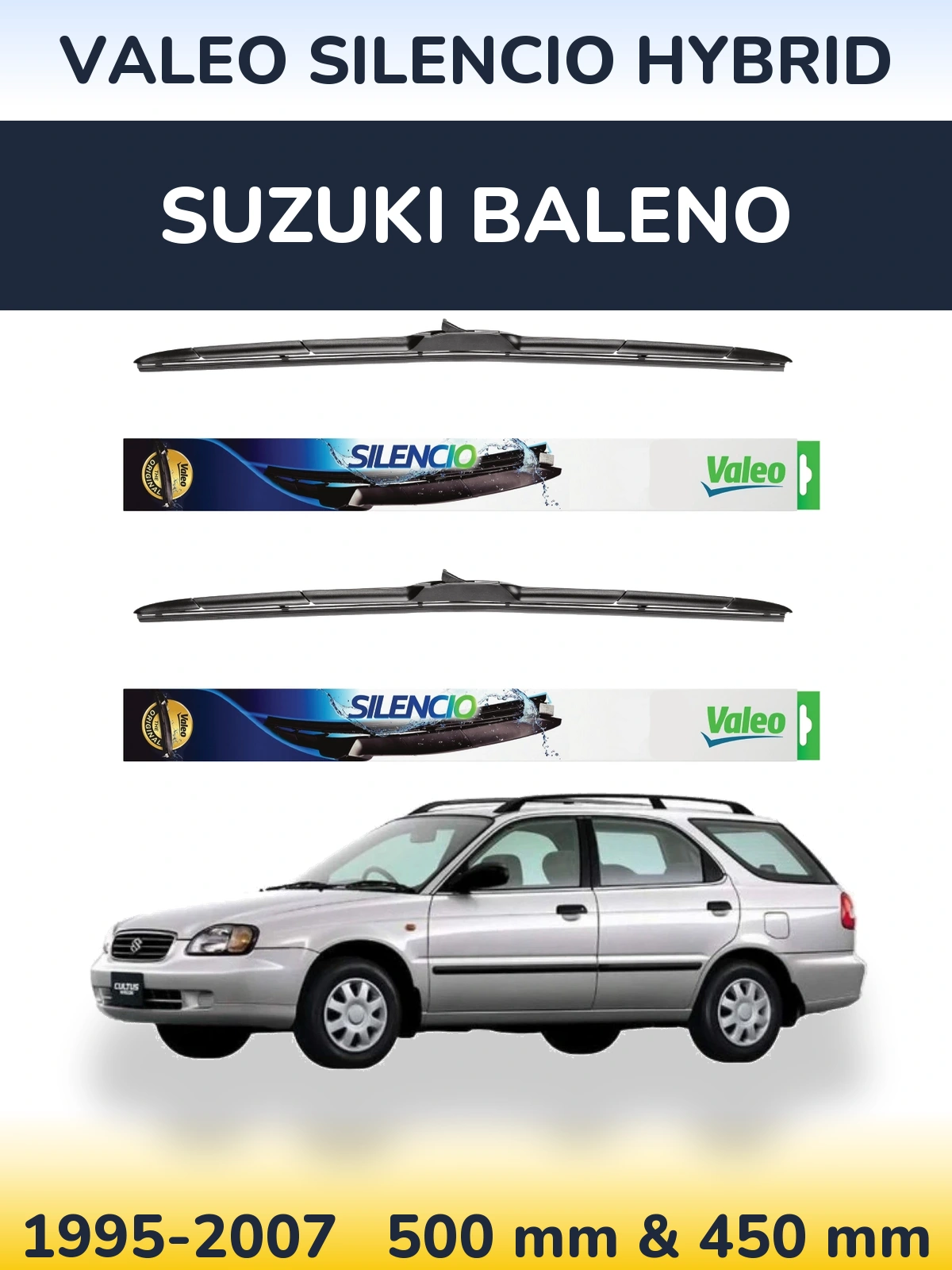 Ștergătoare Valeo Silencio Hybrid pentru Suzuki Baleno