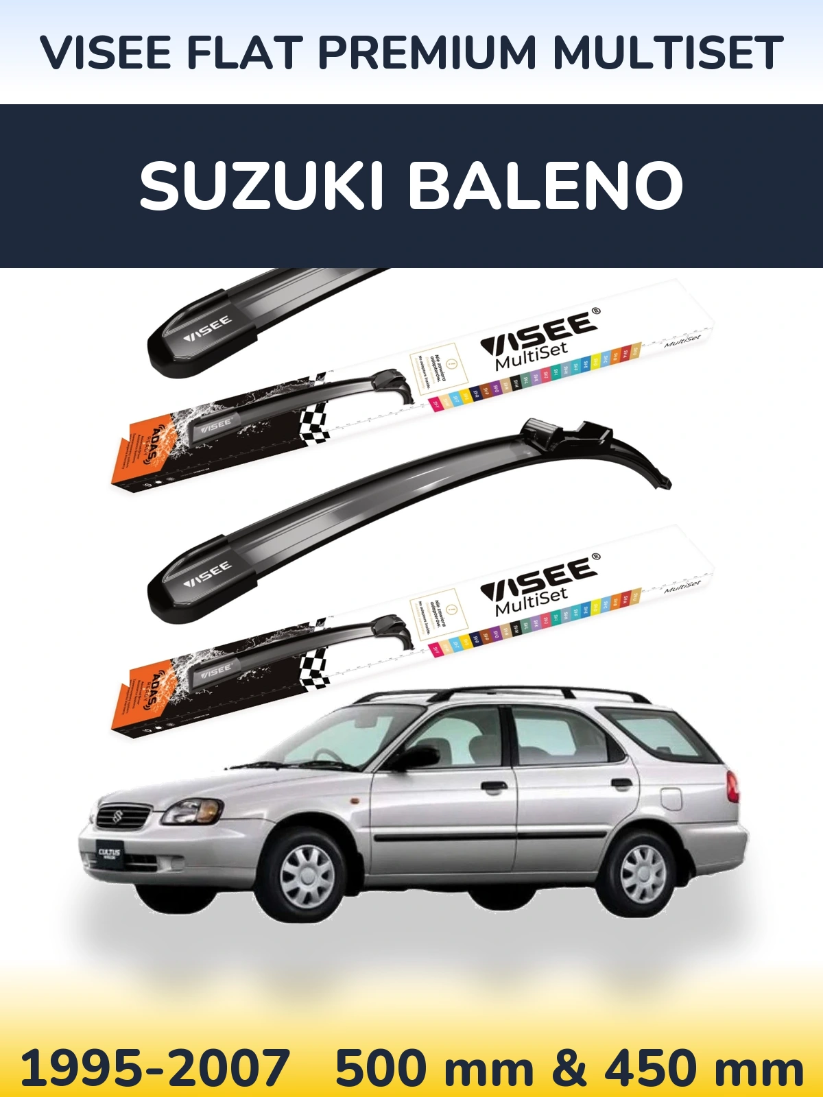 Ștergătoare VISEE FLAT PREMIUM MultiSet pentru Suzuki Baleno