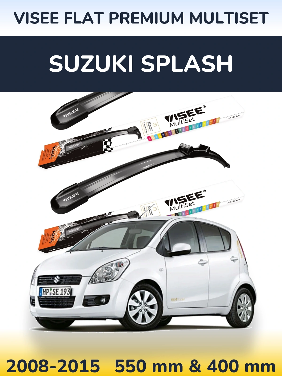 Ștergătoare VISEE FLAT PREMIUM MultiSet pentru Suzuki Splash