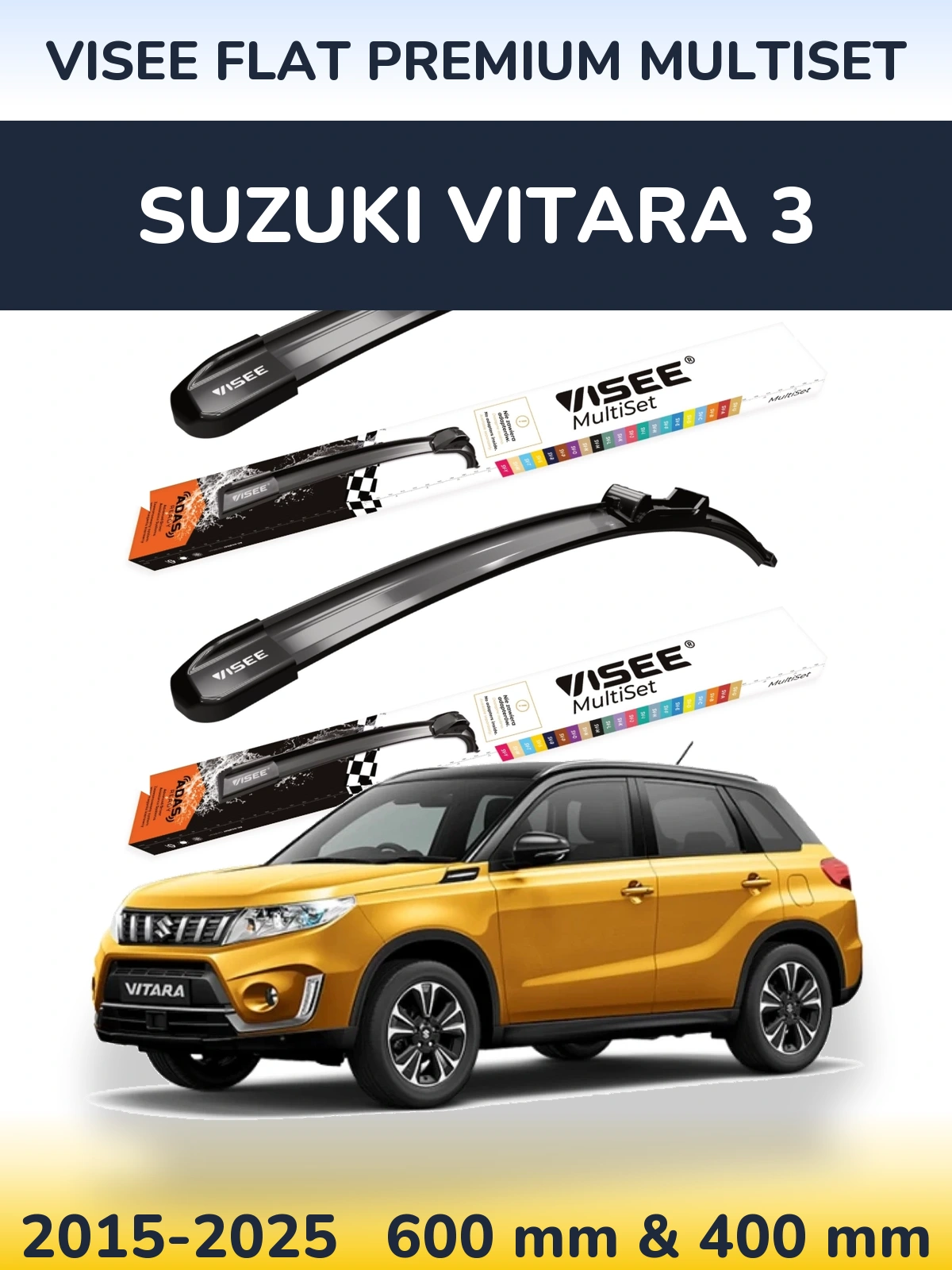 Ștergătoare VISEE FLAT PREMIUM MultiSet pentru Suzuki Vitara 3
