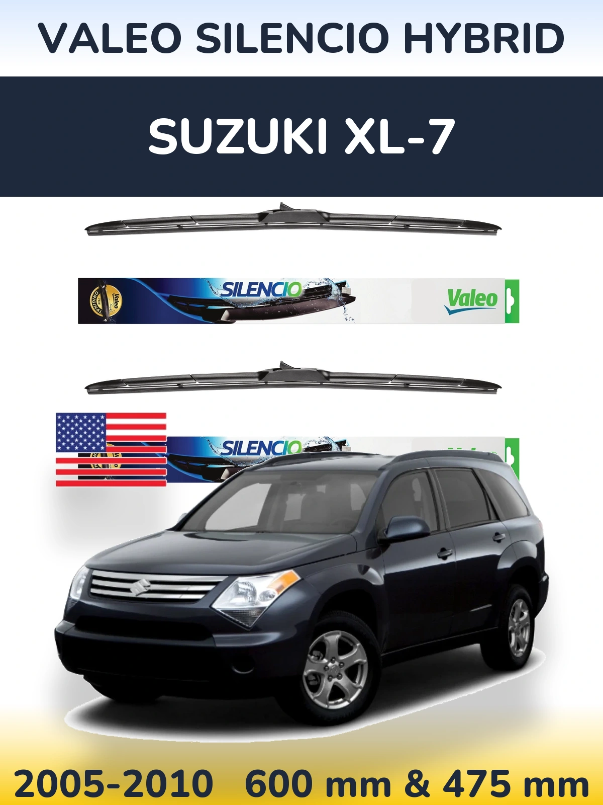 Ștergătoare Valeo Silencio Hybrid pentru Suzuki XL-7