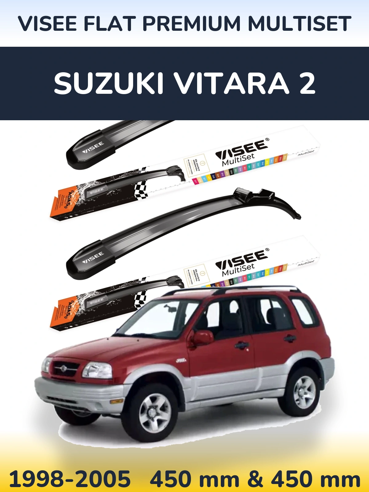 Ștergătoare VISEE FLAT PREMIUM MultiSet pentru Suzuki Vitara 2