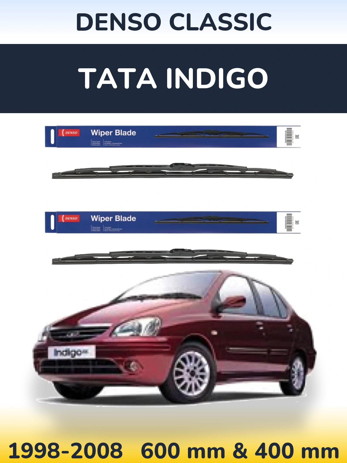 Комплект передніх щіток Denso Classic 600 & 400 мм для Tata Indigo 1998-2008