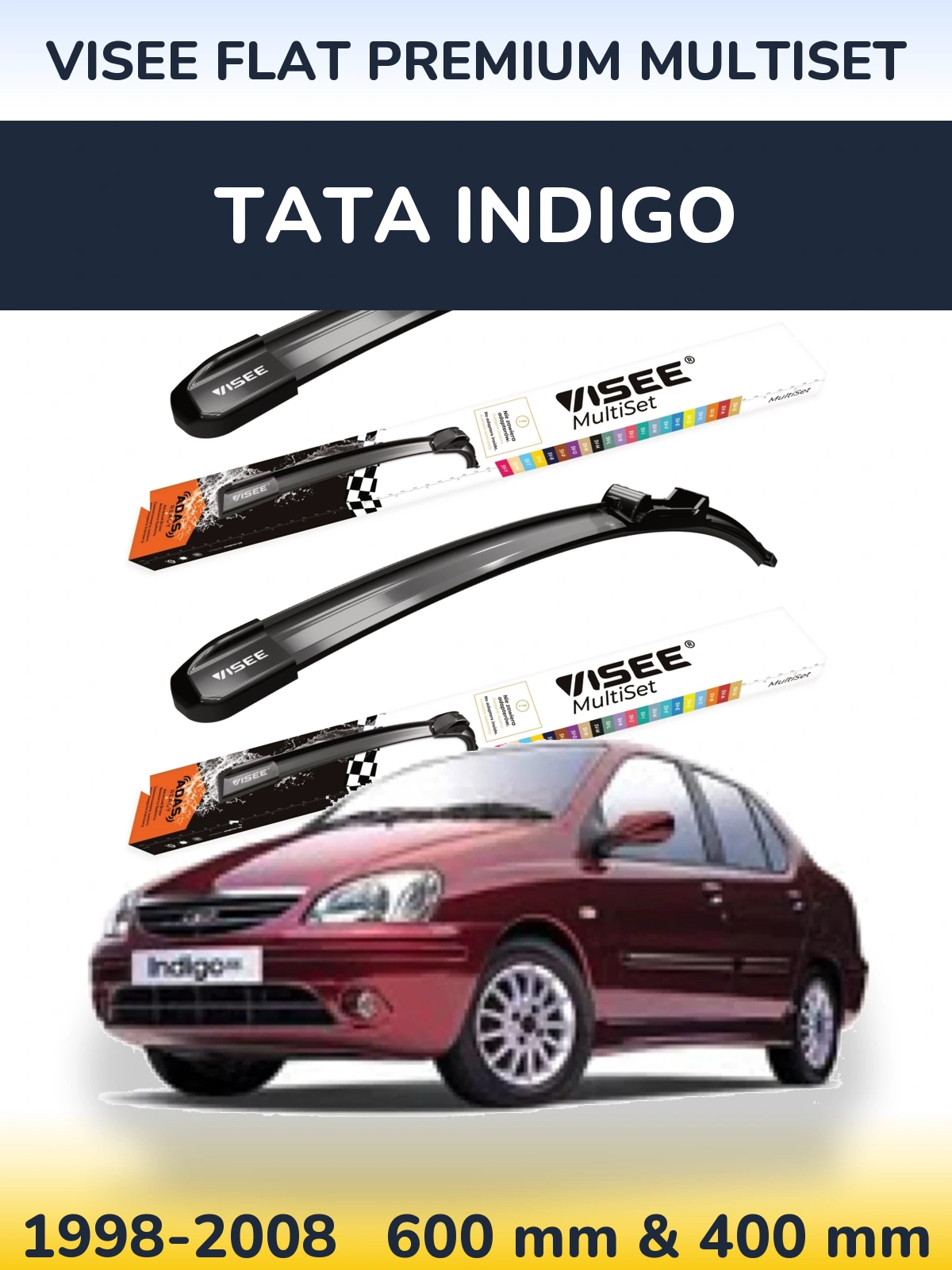 Ștergătoare VISEE FLAT PREMIUM MultiSet pentru Tata Indigo