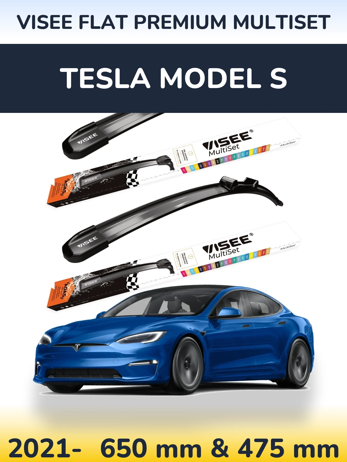 Ștergătoare VISEE FLAT PREMIUM MultiSet pentru Tesla Model S