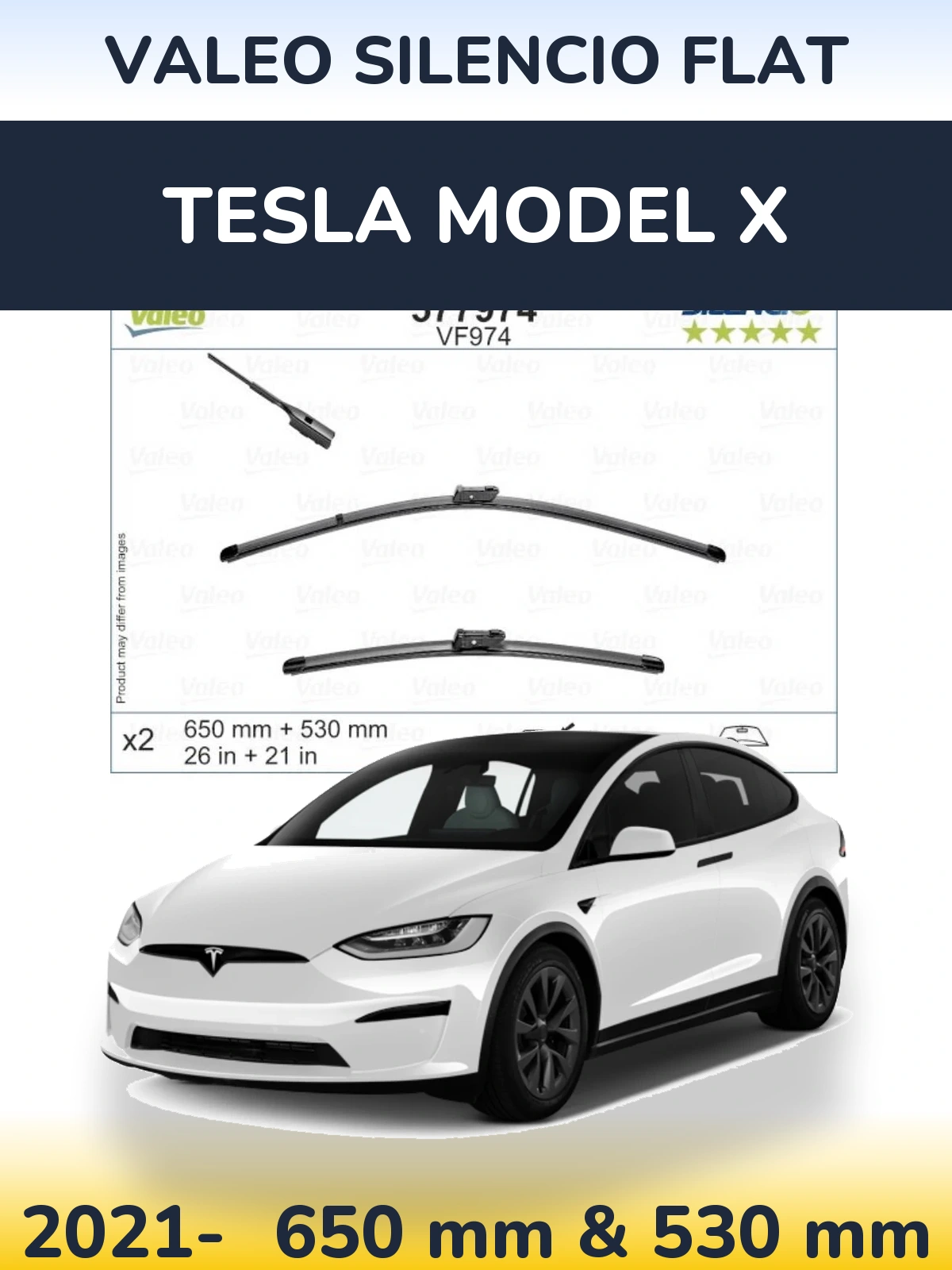 Ștergătoare Valeo Silencio Flat pentru Tesla Model X