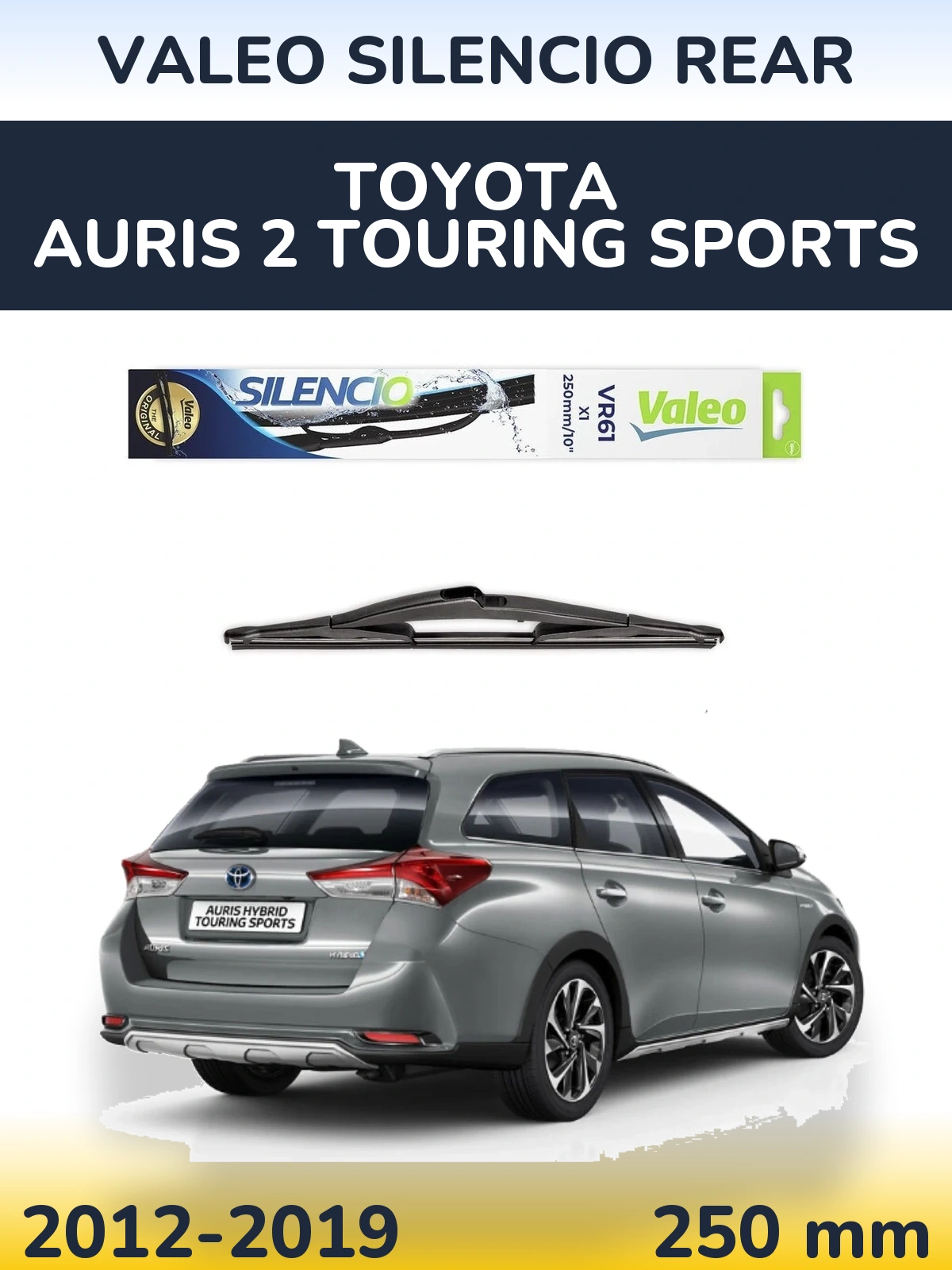 Задний дворник Valeo Silencio Rear 250 мм для Toyota Auris 2 Touring Sports 2012-2019