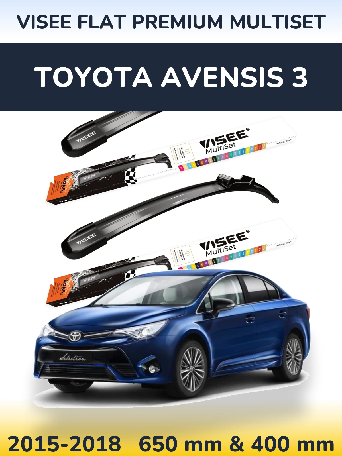 Ștergătoare VISEE FLAT PREMIUM MultiSet pentru Toyota Avensis 3