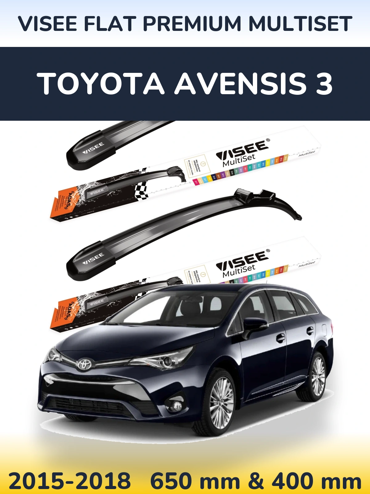 Ștergătoare VISEE FLAT PREMIUM MultiSet pentru Toyota Avensis 3