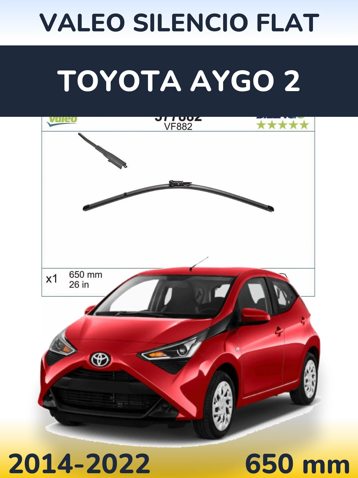Ștergătoare Valeo Silencio Flat pentru Toyota Aygo 2