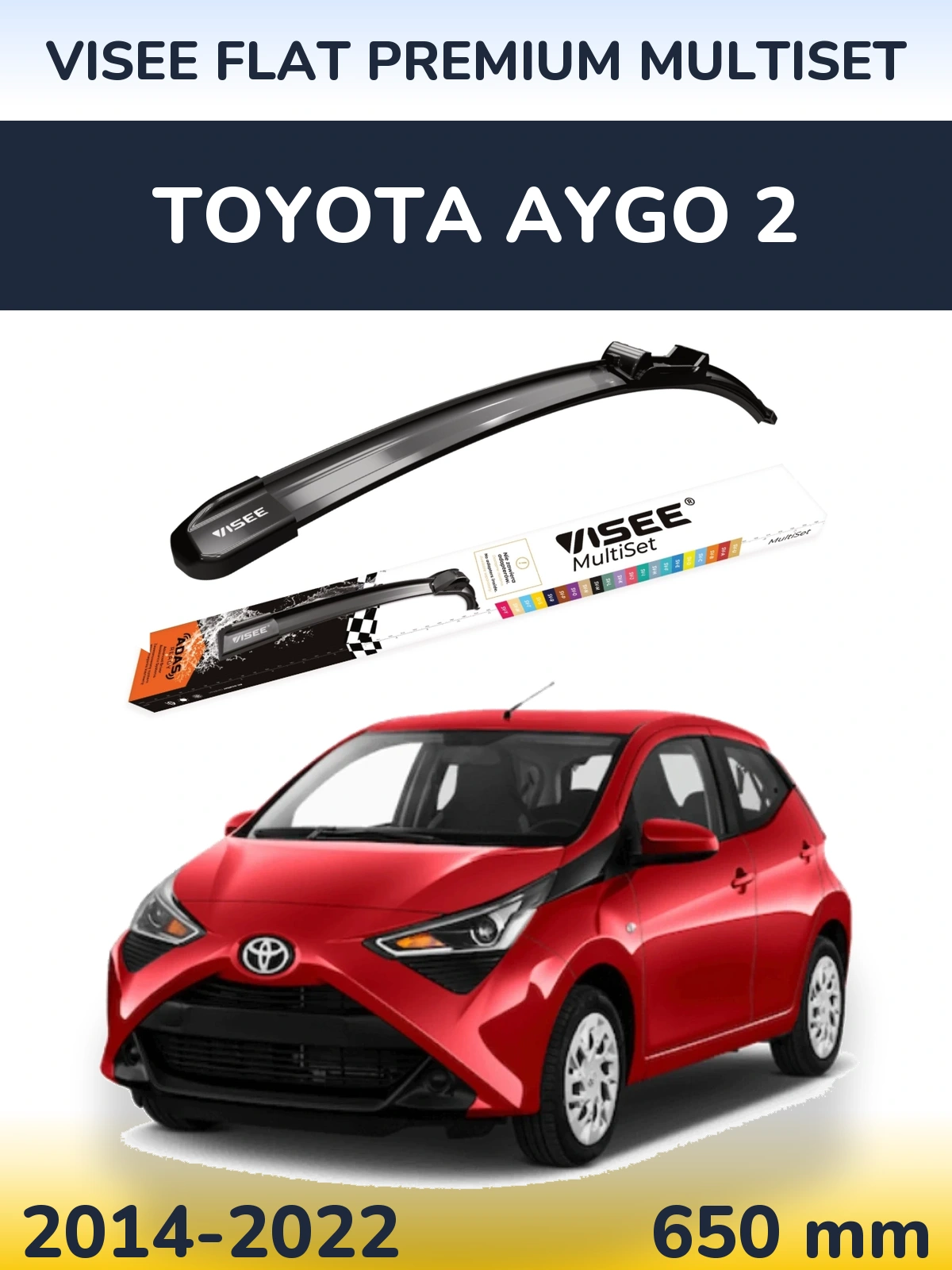 Ștergătoare VISEE FLAT PREMIUM MultiSet pentru Toyota Aygo 2