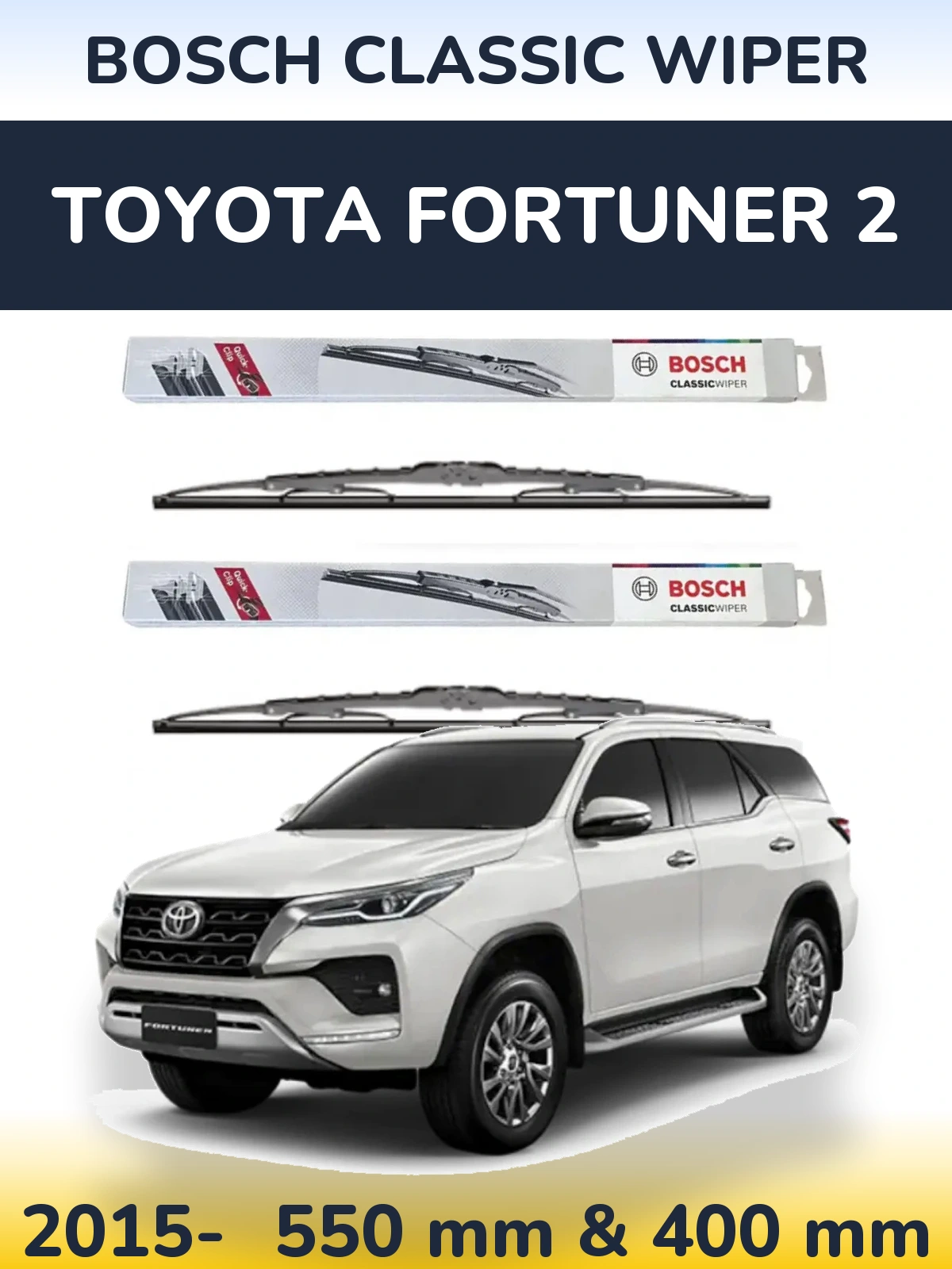Ștergătoare BOSCH Classic Wiper pentru Toyota Fortuner 2
