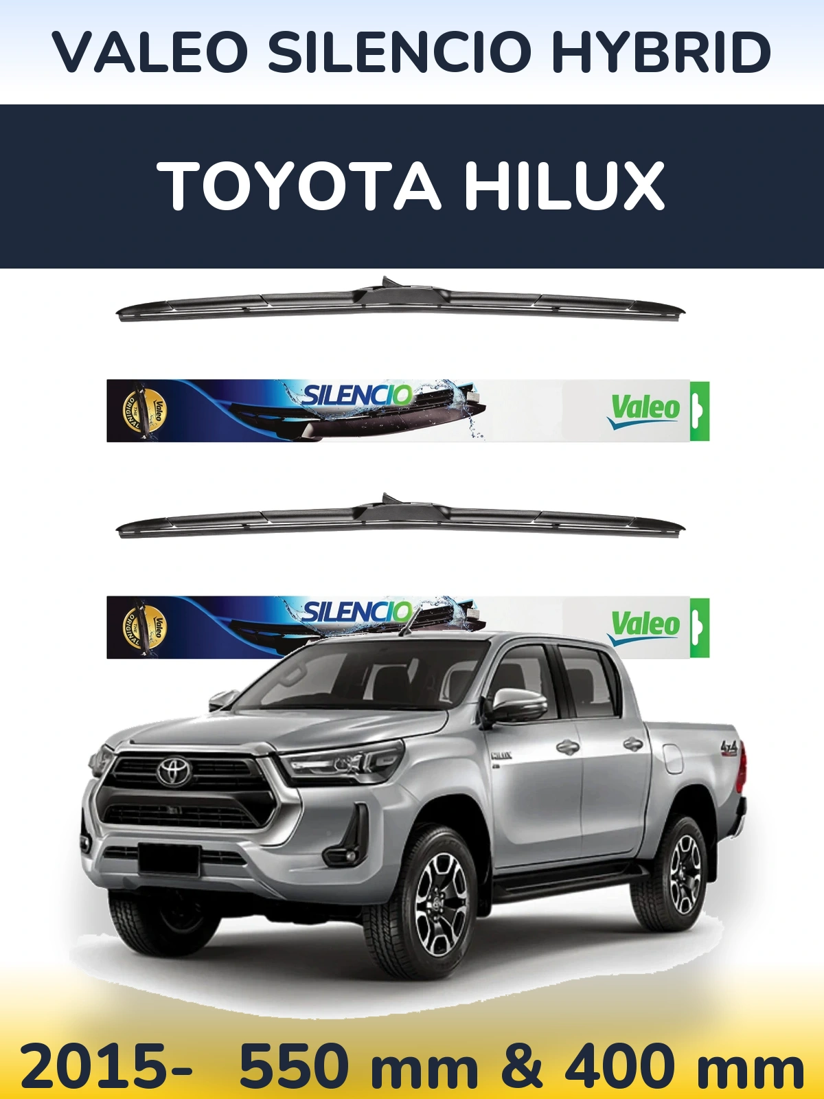 Ștergătoare Valeo Silencio Hybrid pentru Toyota Hilux