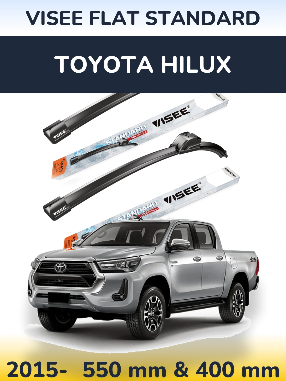 Ștergătoare VISEE FLAT STANDARD pentru Toyota Hilux