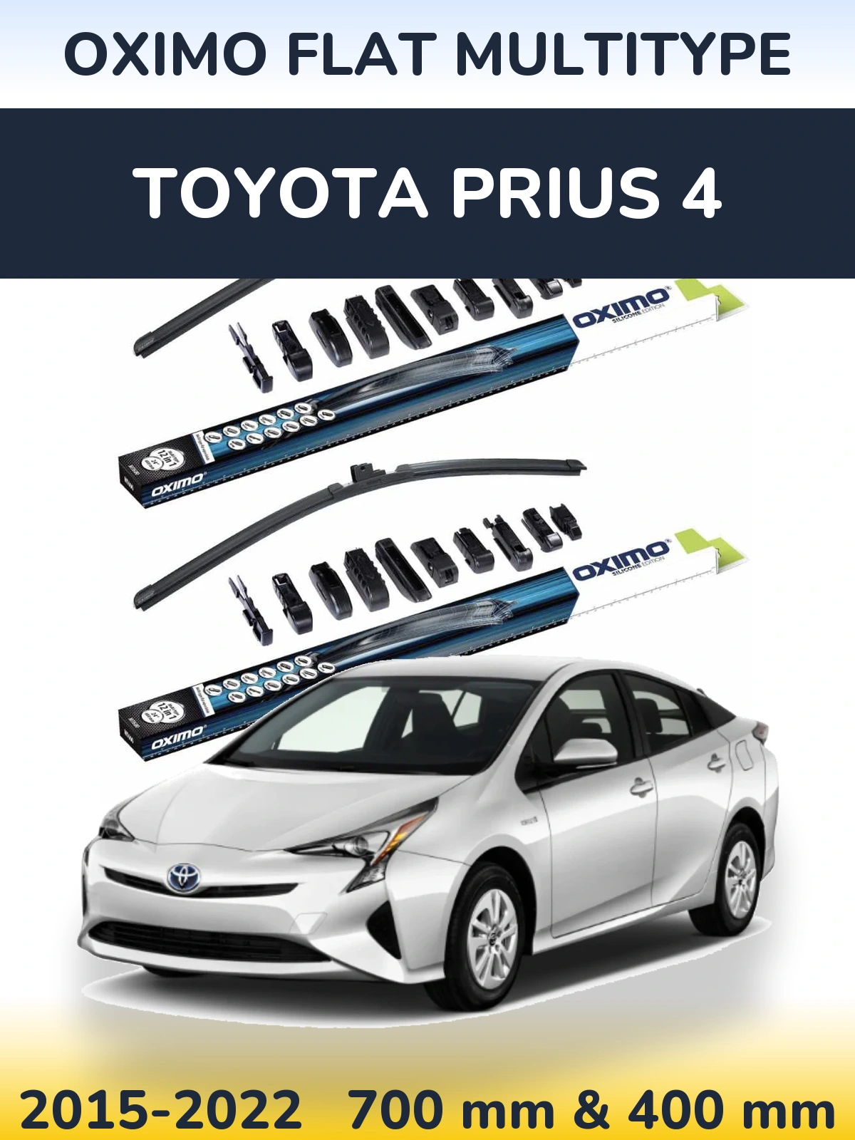 Комплект передних дворников Oximo Flat MultiТипe 700 & 400 мм для Toyota Prius 4 2015-2022