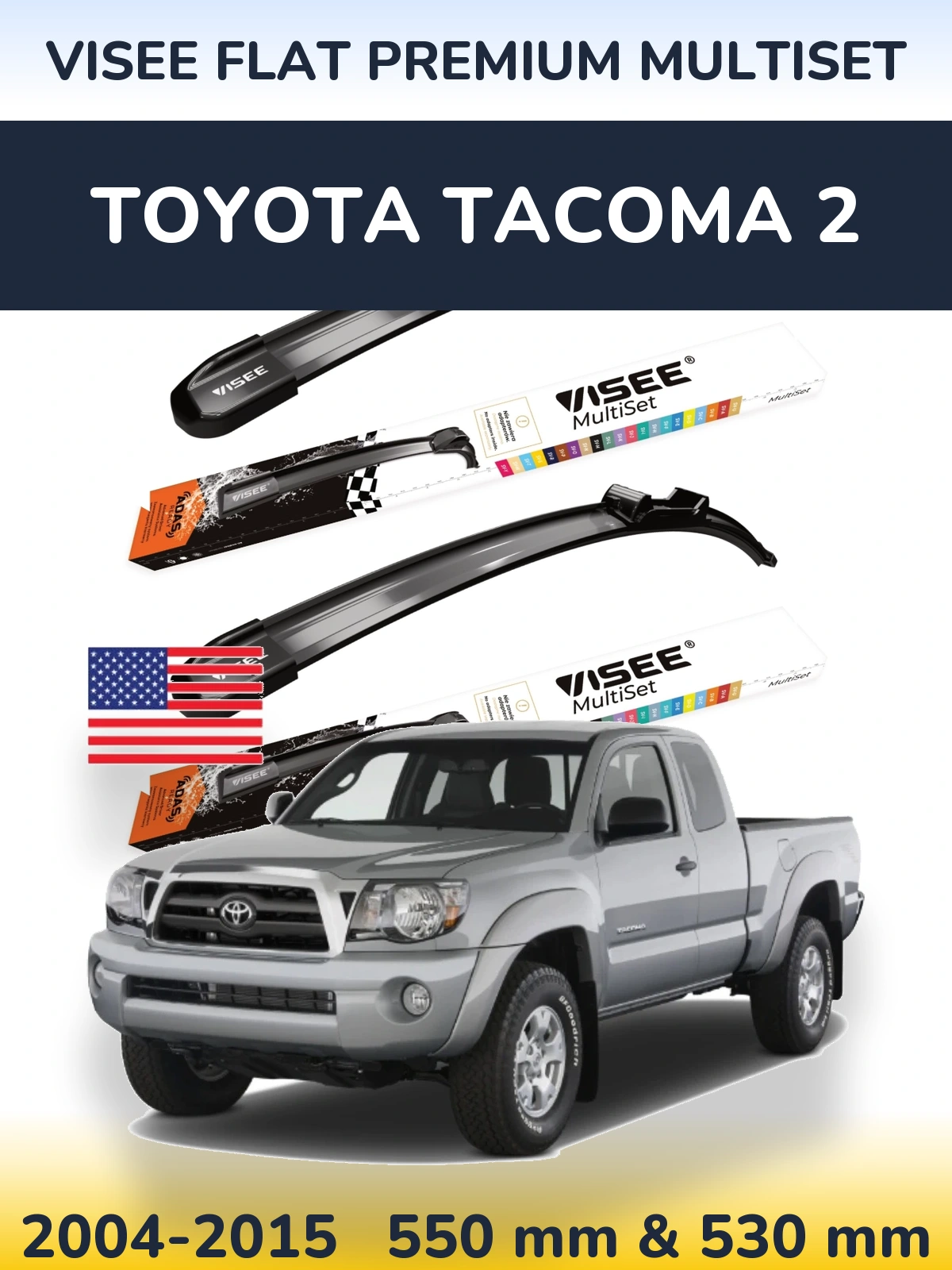 Ștergătoare VISEE FLAT PREMIUM MultiSet pentru Toyota Tacoma 2