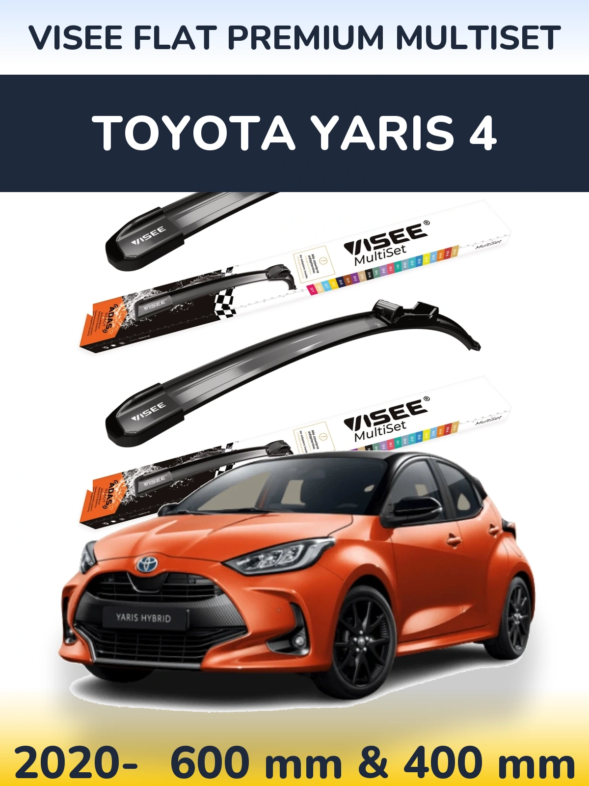 Ștergătoare VISEE FLAT PREMIUM MultiSet pentru Toyota Yaris 4