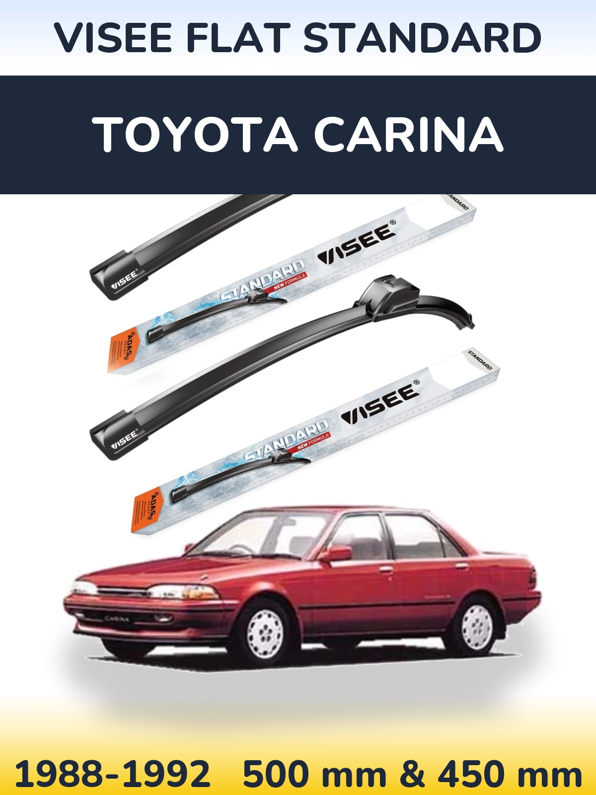 Ștergătoare VISEE FLAT STANDARD pentru Toyota Carina