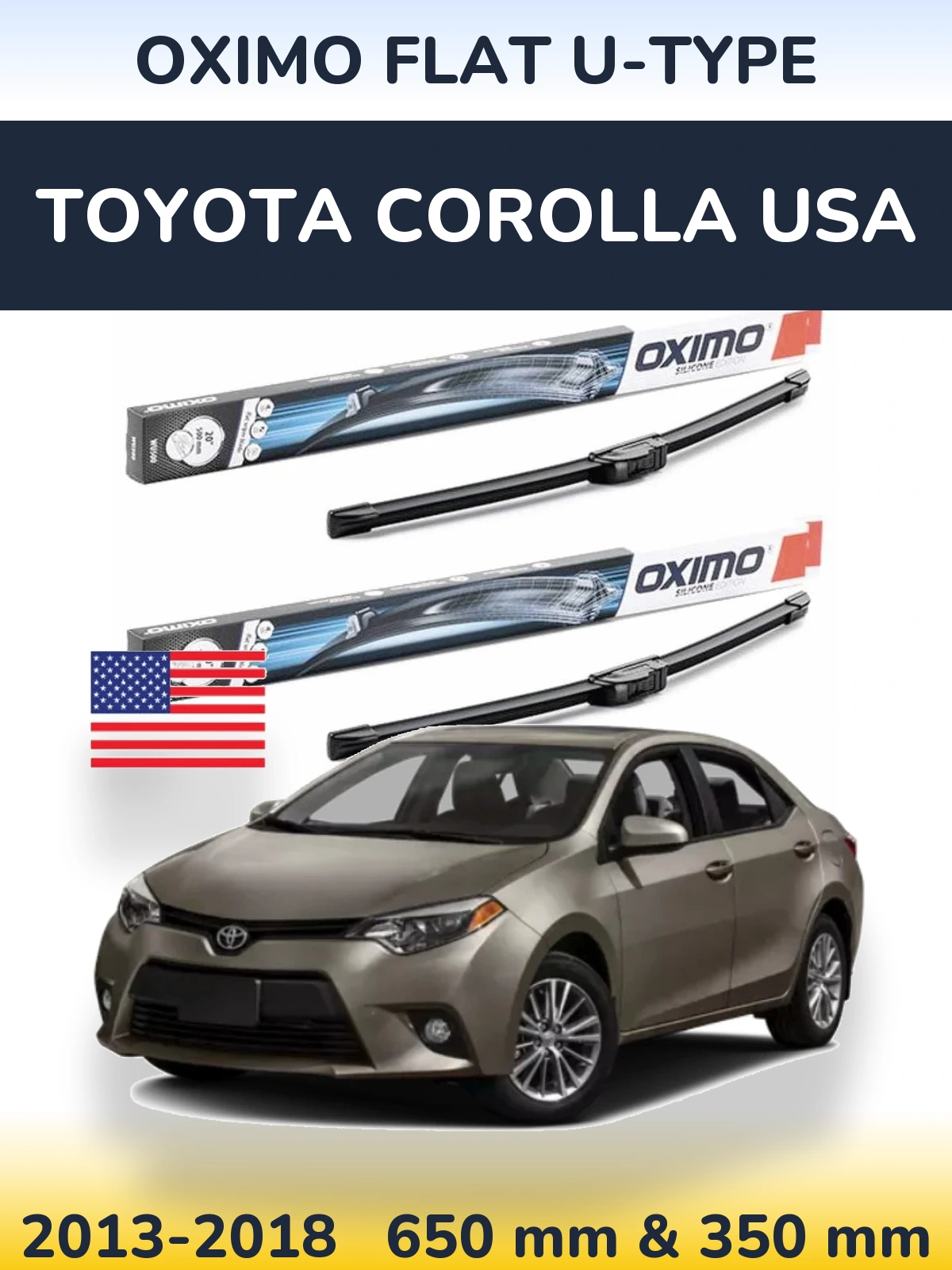 Ștergătoare Oximo Flat U-type pentru Toyota Corolla USA