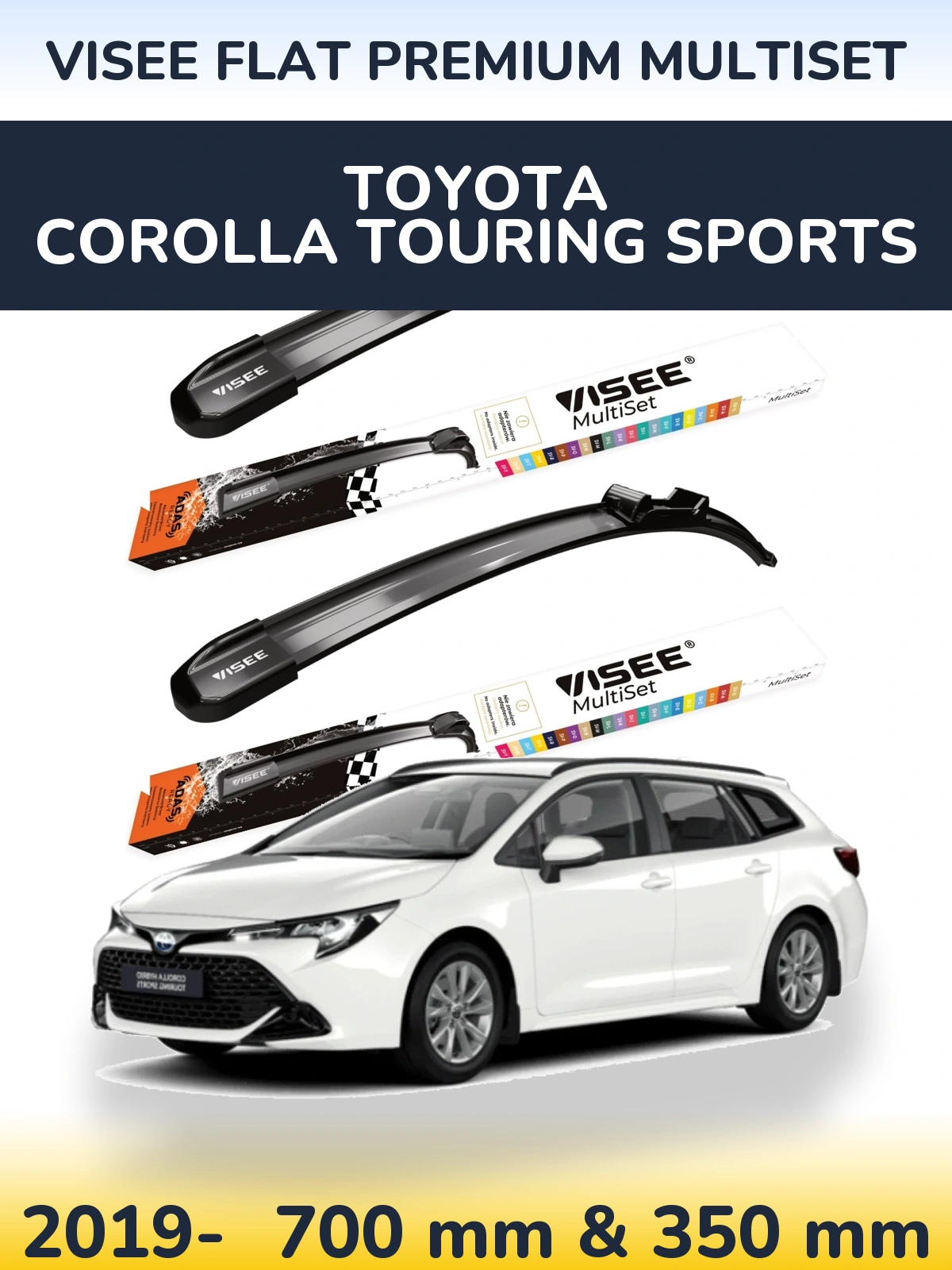 Ștergătoare VISEE FLAT PREMIUM MultiSet pentru Toyota Corolla Touring Sports