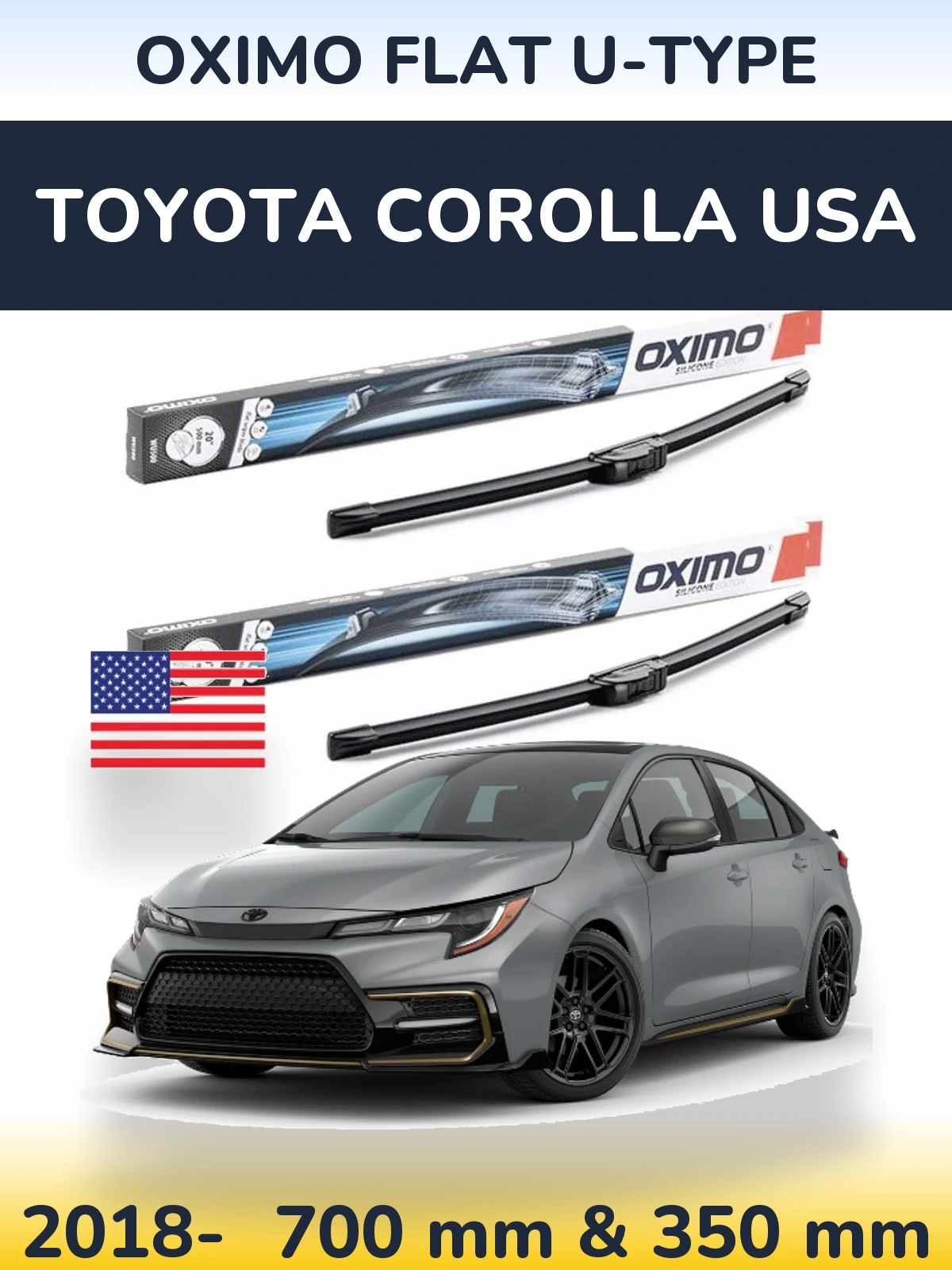 Ștergătoare Oximo Flat U-type pentru Toyota Corolla USA