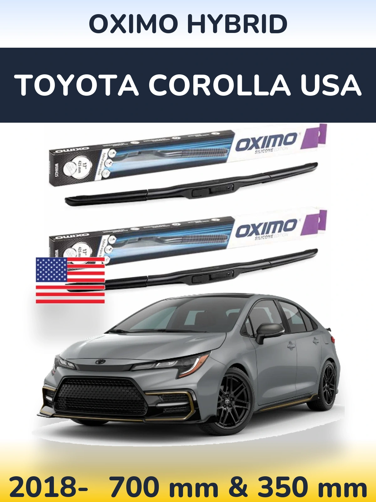 Ștergătoare Oximo Hybrid pentru Toyota Corolla USA