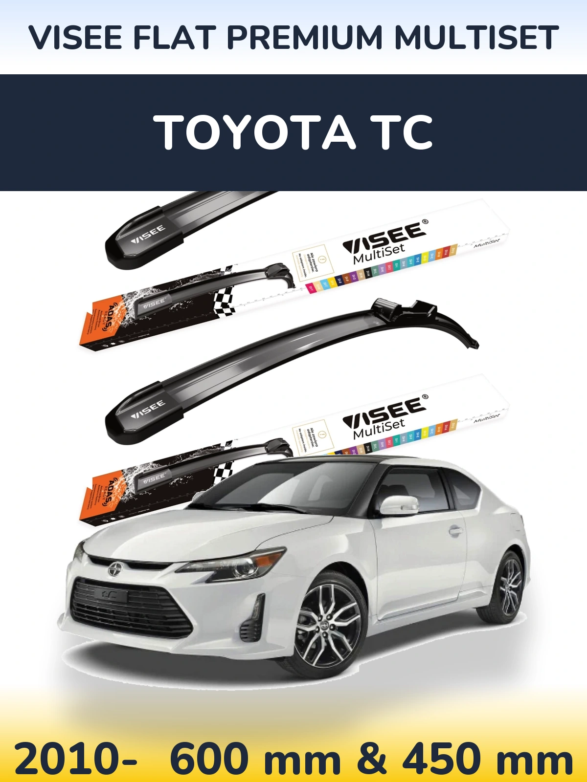 Ștergătoare VISEE FLAT PREMIUM MultiSet pentru Toyota tC