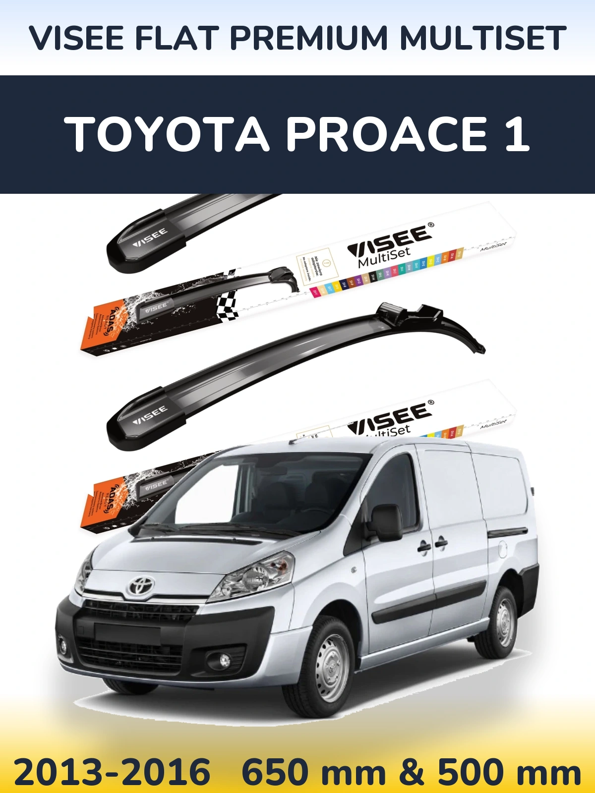 Ștergătoare VISEE FLAT PREMIUM MultiSet pentru Toyota ProAce 1