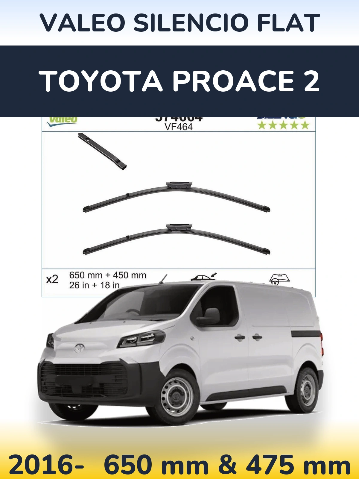 Ștergătoare Valeo Silencio Flat pentru Toyota ProAce 2