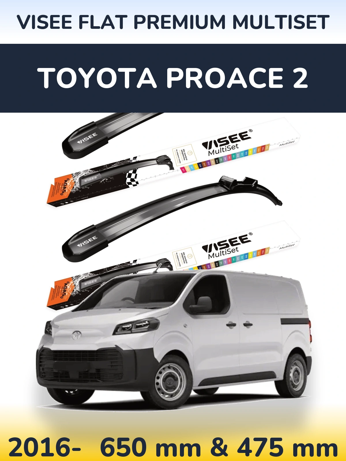 Ștergătoare VISEE FLAT PREMIUM MultiSet pentru Toyota ProAce 2