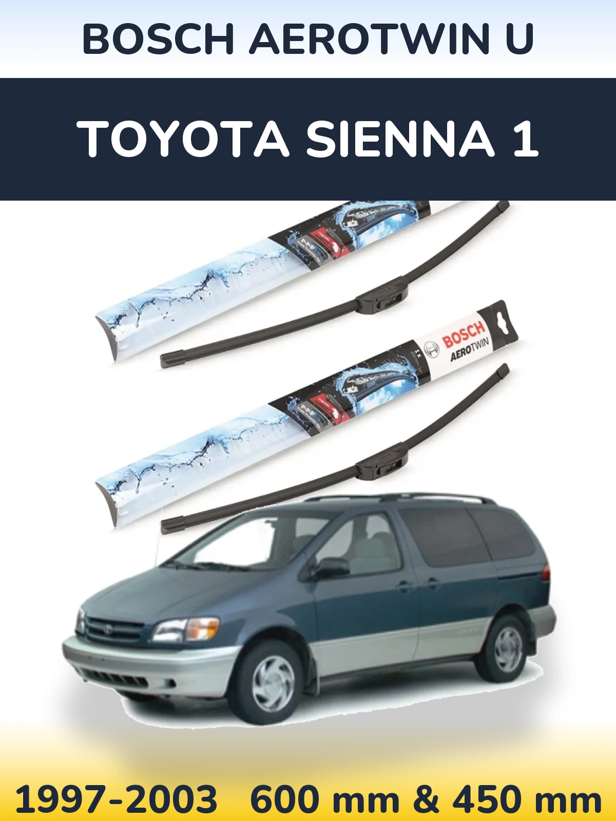 Ștergătoare BOSCH AeroTwin U pentru Toyota Sienna 1