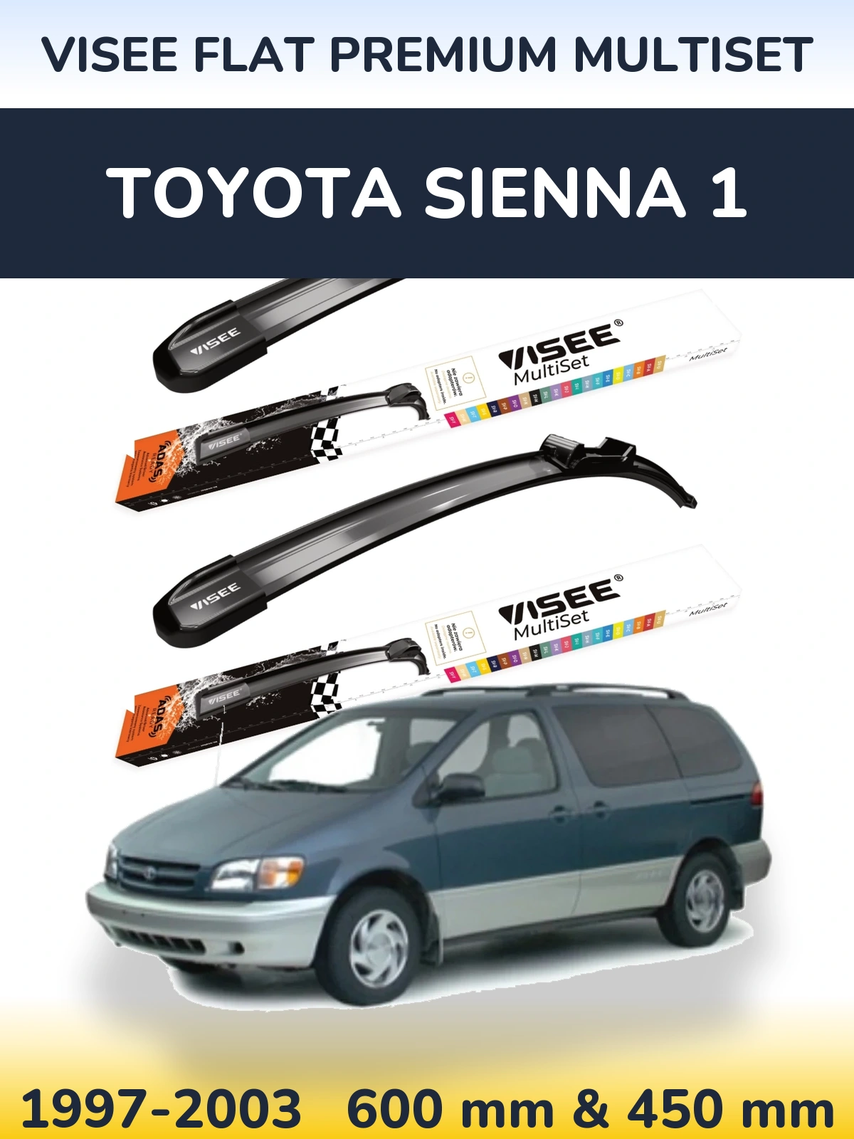 Ștergătoare VISEE FLAT PREMIUM MultiSet pentru Toyota Sienna 1