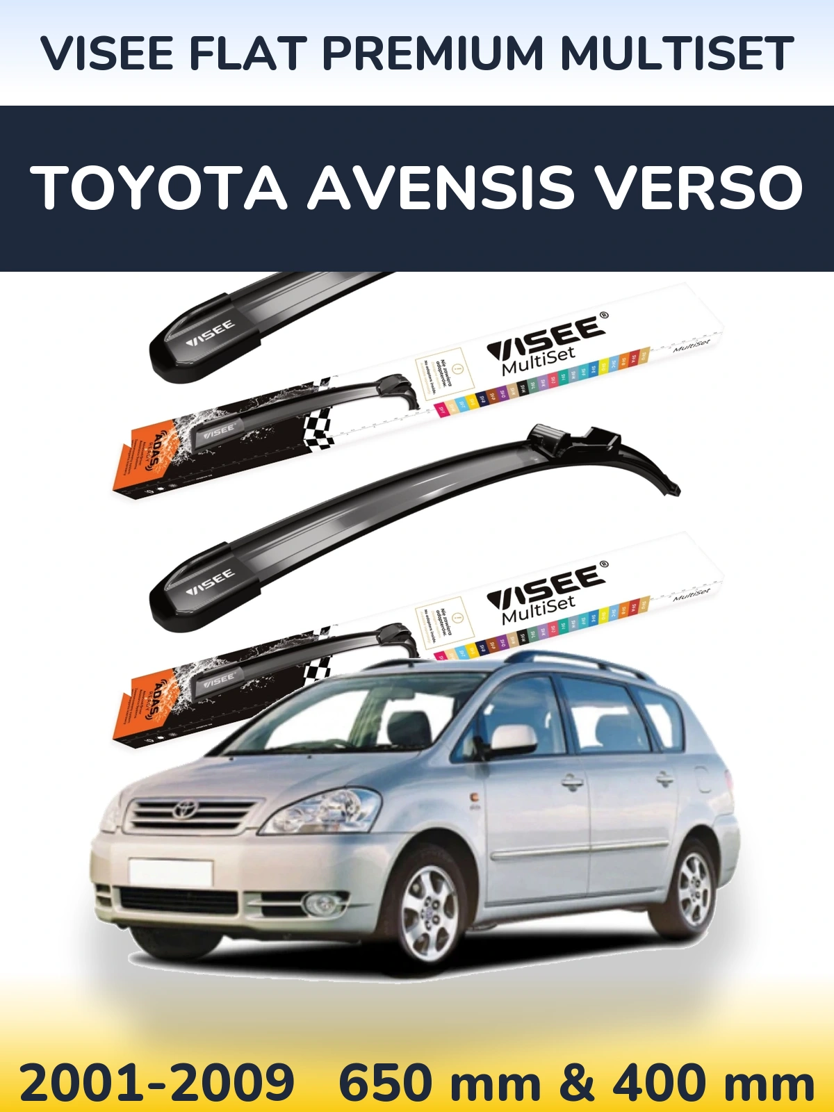 Ștergătoare VISEE FLAT PREMIUM MultiSet pentru Toyota Avensis Verso