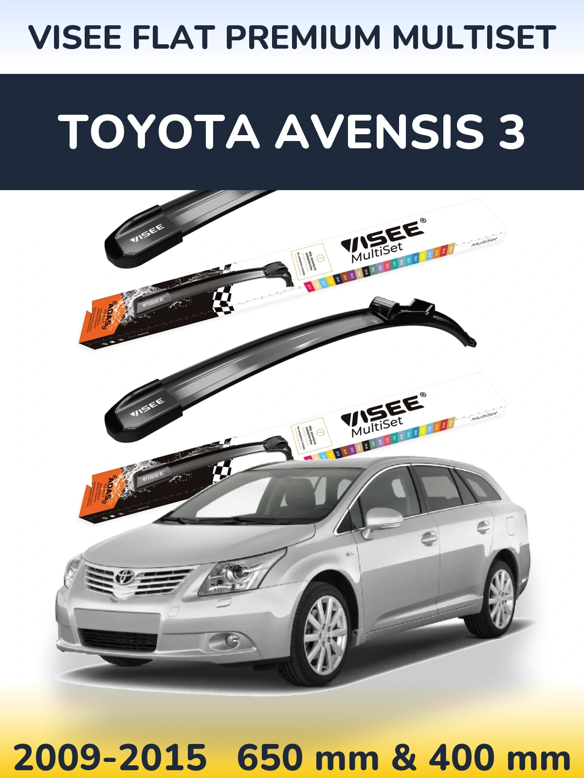 Ștergătoare VISEE FLAT PREMIUM MultiSet pentru Toyota Avensis 3